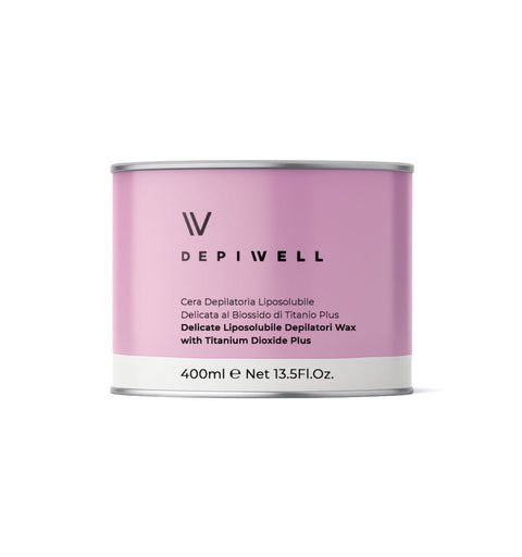 Depiwell Cera Depilatoria Titanio Plus Rosa 400 ml – Confezione 6 Pezzi – vaso singolo incluso nella confezione