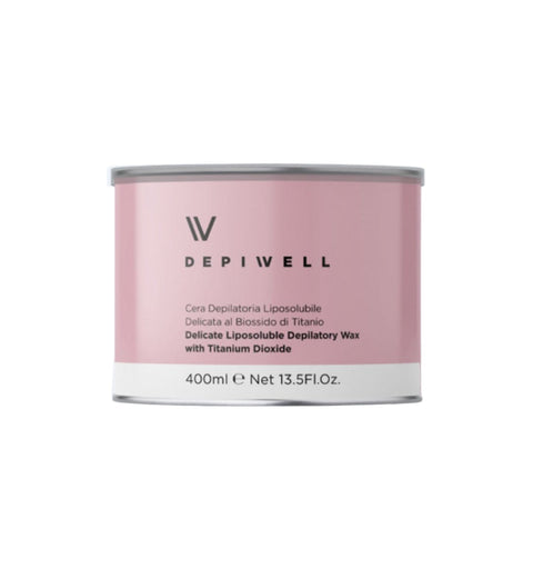 Depiwell Cera Depilatoria Titanio Rosa 400 ml – Confezione 12 Pezzi – vaso singolo incluso nella confezione