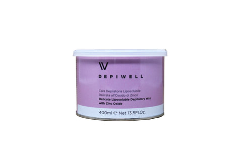 Depiwell Cera Depilatoria Ossido di Zinco 400 ml – Confezione 24 Pezzi – vaso singolo incluso nella confezione