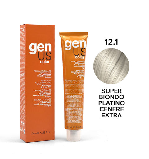 Genus Color 12.1 Super Biondo Platino Extra Cenere crema colorante superschiarente 100 ml