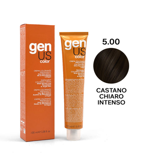 Genus Color 5.00 Castano Chiaro Intenso 100 ml con campione colore