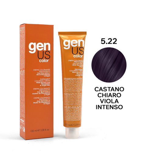 Genus Color 5.22 Castano Chiaro Viola Intenso 100 ml con campione colore