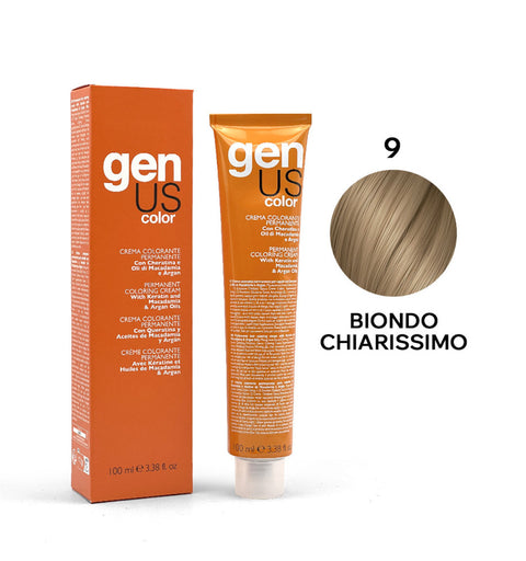 Genus Color 9.0 Biondo Chiarissimo 100 ml con campione colore