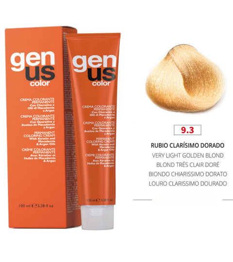 Genus Color 9.3 Biondo Chiarissimo Dorato 100 ml con campione colore