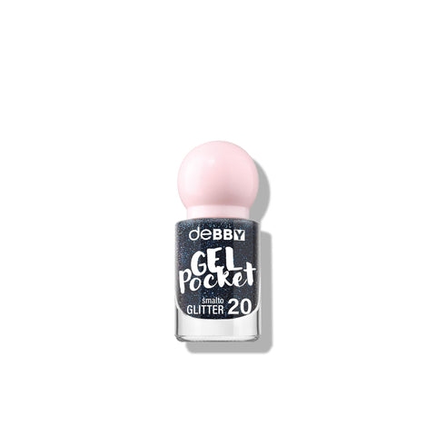deBBY Smalto Gel Pocket 20 Glitter Lavander 4,5 ml, flacone di smalto effetto gel tonalità lavanda glitter