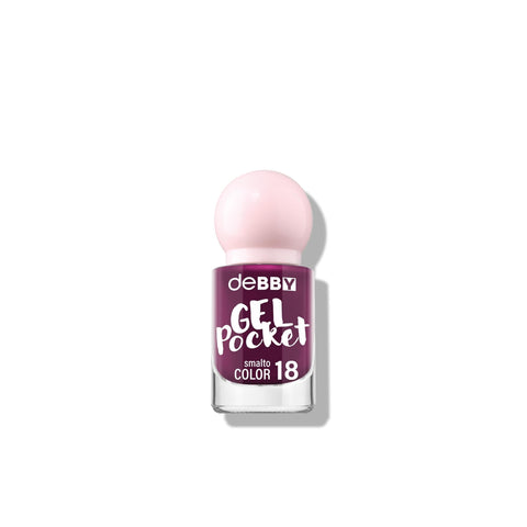 deBBY Smalto Gel Pocket 18 Purple Plum 4,5 ml, flacone di smalto effetto gel tonalità prugna