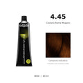 L’Oréal Professionnel INOA 4.45 60 ml, tubo originale e campione colore indicativo su fondo bianco