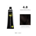 L’Oréal Professionnel INOA 4.8 60 ml, tubo originale e campione colore indicativo su fondo bianco