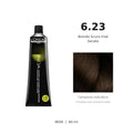 L’Oréal Professionnel INOA 6.23 60 ml, tubo originale e campione colore indicativo su fondo bianco