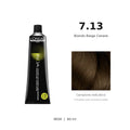 L’Oréal Professionnel INOA 7.13 60 ml, tubo originale e campione colore indicativo su fondo bianco
