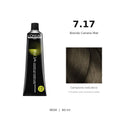 L’Oréal Professionnel INOA 7.17 60 ml, tubo originale e campione colore indicativo su fondo bianco