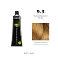 L’Oréal Professionnel INOA 9.3 60 ml, tubo originale e campione colore indicativo su fondo bianco