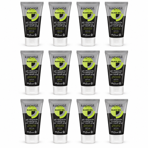 Kit 12 tubi Kapetil Black Gel Riflessante 150 ml su sfondo bianco