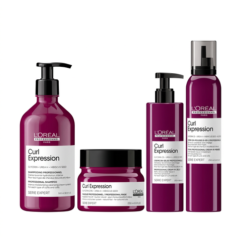 Kit completo L'Oréal Professionnel Curl Expression con Shampoo, Maschera, Crema Gel e Mousse