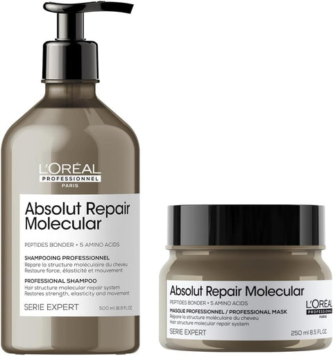 Kit L’Oréal Professionnel Absolut Repair Molecular: shampoo 500 ml con pompa e maschera 250 ml