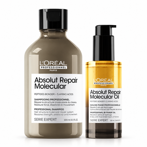 L’Oréal Absolut Repair Molecular Kit Shampoo 300 ml + Olio bifasico 90 ml