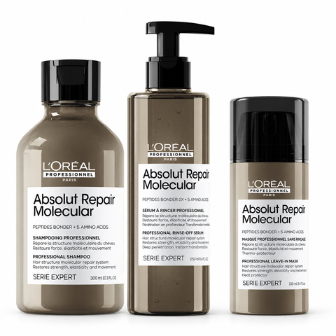L’Oréal Absolut Repair Molecular Kit Shampoo 300 ml + Siero 250 ml + Leave-In 100 ml