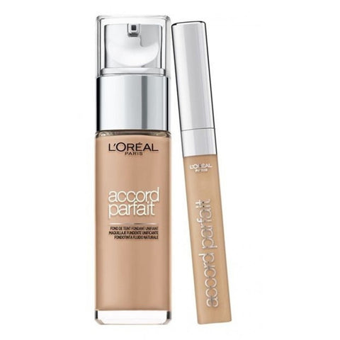 Kit L'Oréal Paris fondotinta Accord Parfait 2.R/2.C Vanille Rosé e correttore Accord Parfait 2R