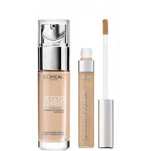 Kit L'Oréal Paris fondotinta Accord Parfait 4.N Beige e correttore Accord Parfait 4N