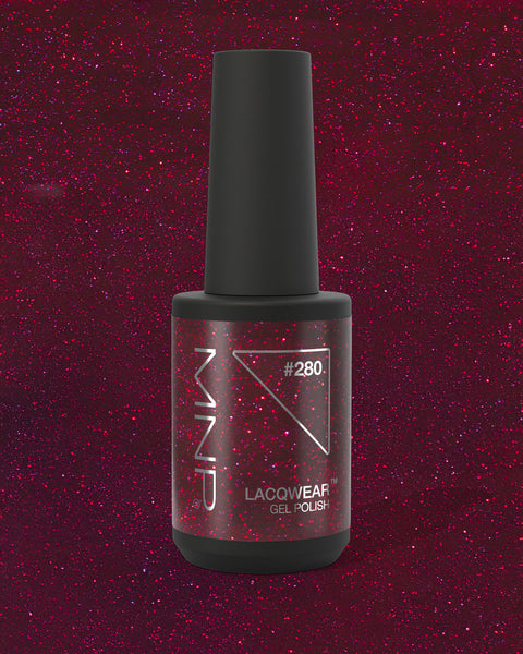 Lacqwear MNP Gel Polish 280 BLACK CHERRY 10ml — ciliegia scuro brillantinato