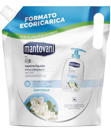 Mantovani Sapone Liquido Neutro Gardenia Ecoricarica 750 ml